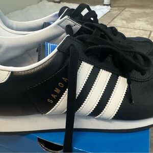 Adidas Samoa Black with White Stripes